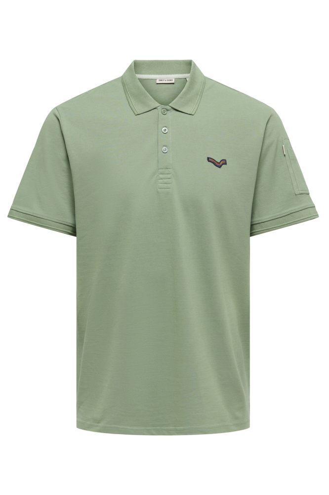ONSDEVON REG SS JAX POLO CS 22035114 HEDGE GREEN